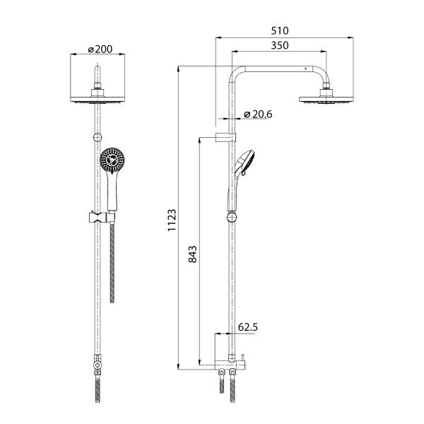 Душевая система Koller Pool Round RNSD200