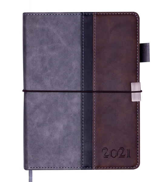 Щоденник датований Libero сірий Buromax Bravo A5 2021 BM.2117-09