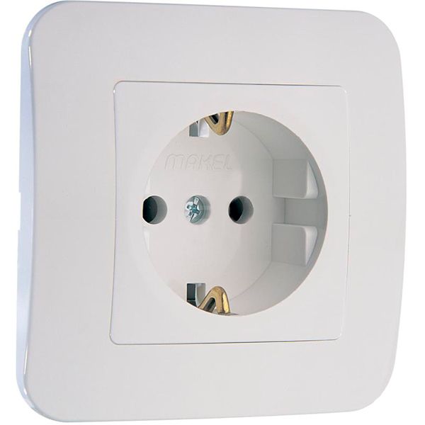 Розетка с заземлением Makel Lillium Natural белый 55028
