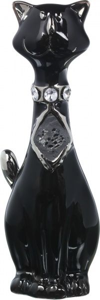 Статуэтка Черный кот в стильном галстуке HY21095-1