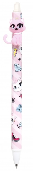 Ручка гелева напиши-зітри миле кошеня фіолетова 