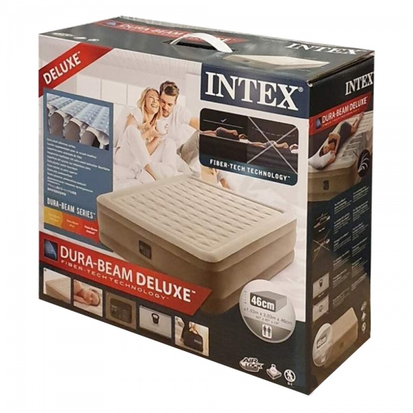 Кровать надувная Intex 64428 203х152 см бежевый