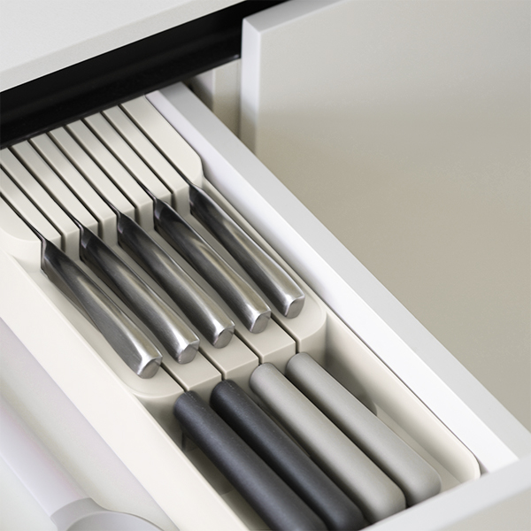 Органайзер для ножей Smart Kitchen by Flamberg Milk white, 39х14,1х6,9 см