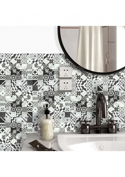 Декоративная панель EMERGO cамоклеющая Квадрат Mandala Чорний Home Inspire 