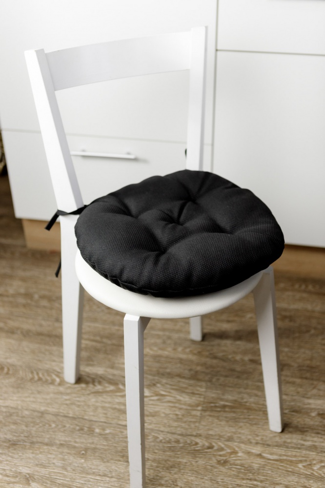 Подушка на стул Dх40 см LEON черная Прованс