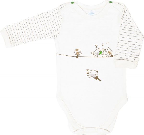 Боди Baby Veres Funy sparrows strip р.74 молочный с рисунком 