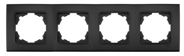 Рамка чотиримісна Viko Linnera Life горизонтальна чорна ніч