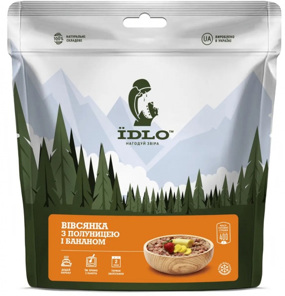 Каша ЇDLO овсяная с клубникой и бананом