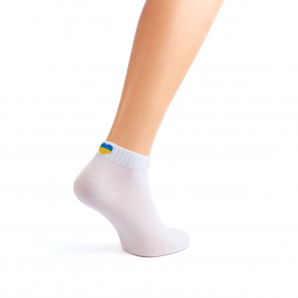 Носки с сине-желтым сердечком 7 см 4002810123 р.35-37 белый 1 шт.