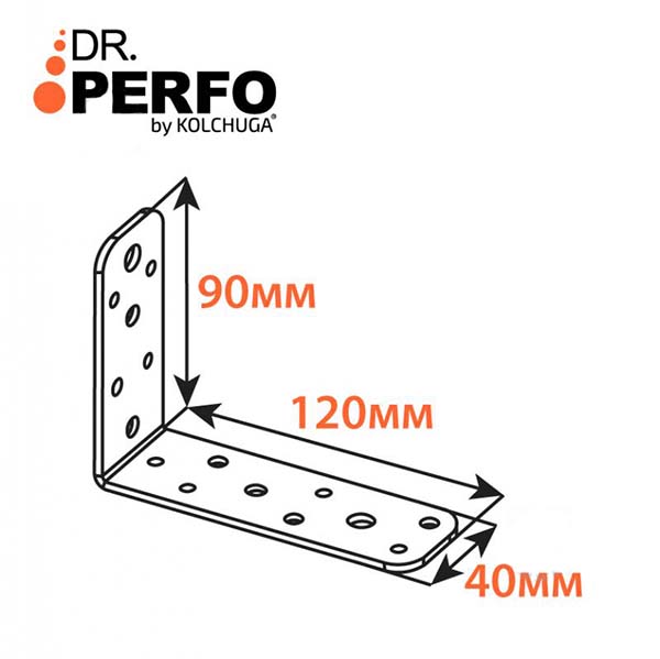 Кутник перфорований Kolchuga асиметричний 120x90x40 мм 3 мм