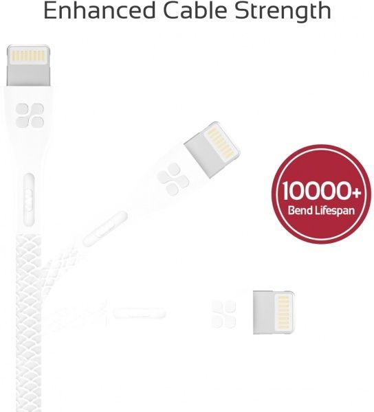 Кабель Promate Lightning – USB 1,2 м білий (powerbeam-i.white) 