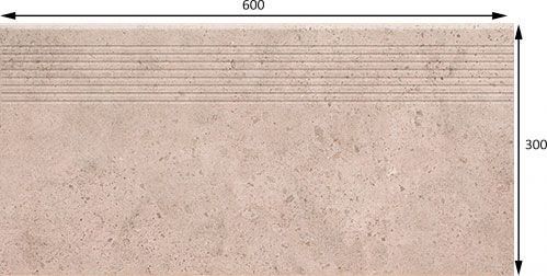 Плитка Ceramika Paradyz Starlight grys stopnica prosta mat. 30x60 