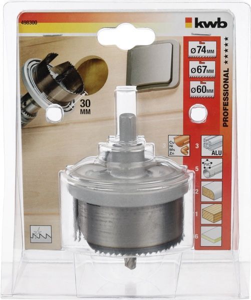 Набір пил кільцевих KWB по дереву 60-74 мм 498300