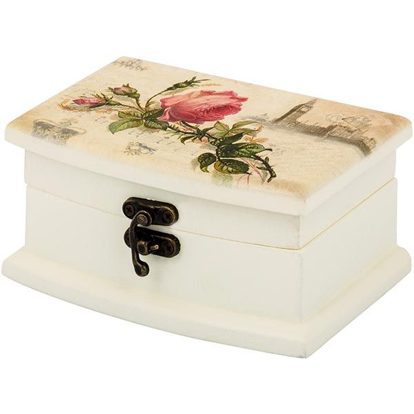 Сундук для украшений Provence белый 13.4x8.9 см