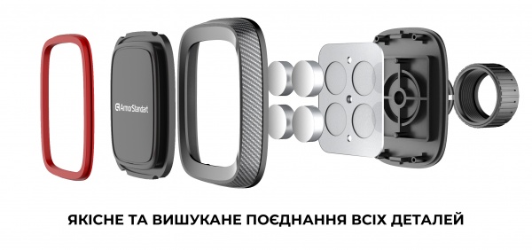 Автотримач AV2S Magnetic Holder Black (ARM59408) Armorstandart чорний