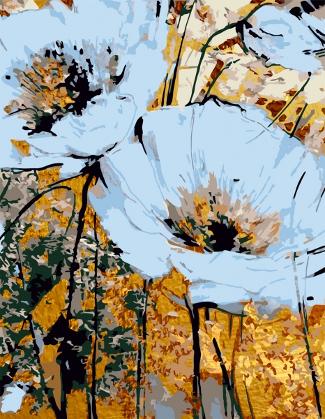 Картина за номерами Golden Flowers 2 35x45 см Rosa Start 