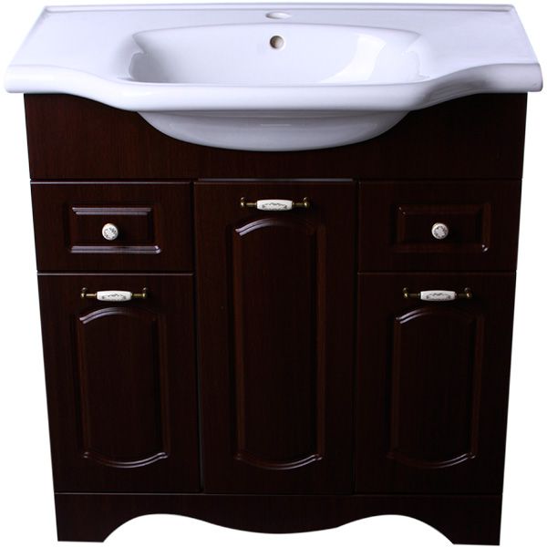 Тумба с умывальником Аква-Родос Классик 80 см 081200-u New Klasik орех