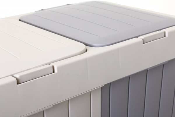 Кошик для білизни RIO подвійний універсальний TWINS 561х342х589 мм 80 л бежевий/сірий 