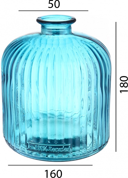Ваза скляна San Miguel Daroca 18 см небесно-блакитна 