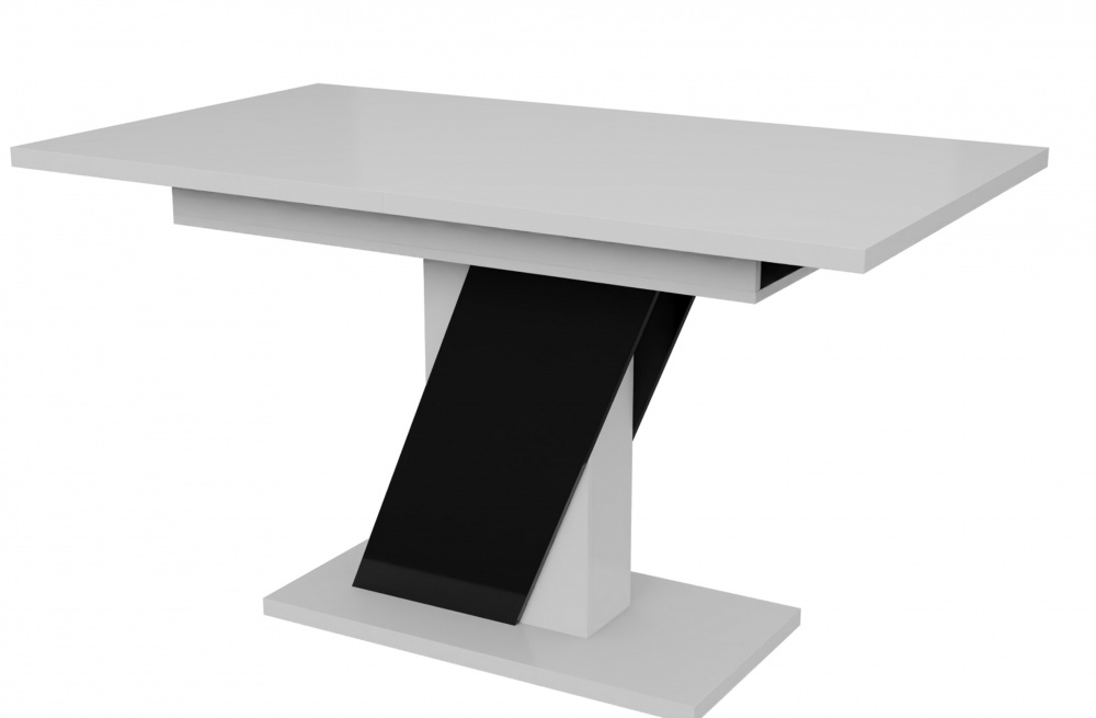 Стол обеденный Детройт 1380(1780)x750x750мм черный/белый глянец