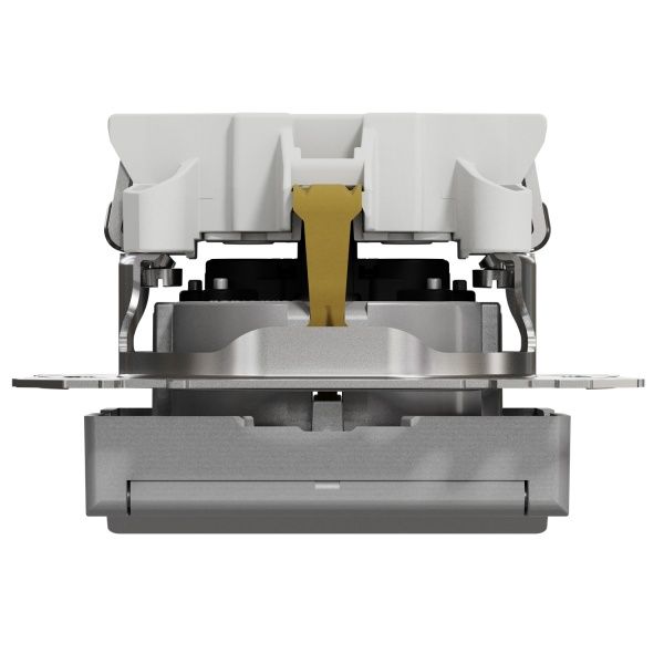 Розетка силовая с заземлением Schneider Electric Sedna Design со шторками с крышкой алюминий SDD113024