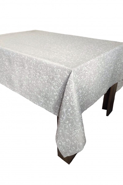 Скатертина жакард 110x150 см сірий з візерунком Галерея льону 