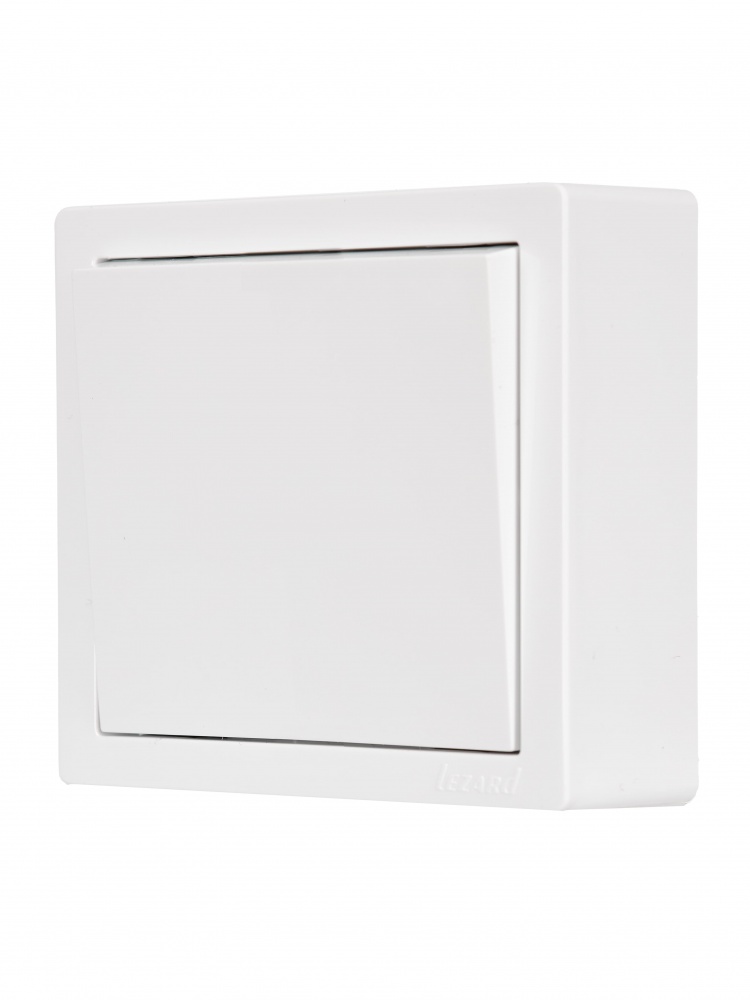 Вимикач одноклавішний Lezard LETO без підсвітки білий 752-0200-100