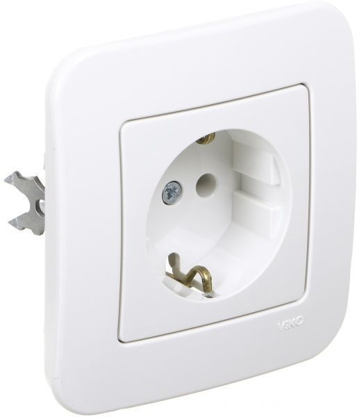 Розетка із заземленням Viko Rollina без шторок без кришки білий 90420008