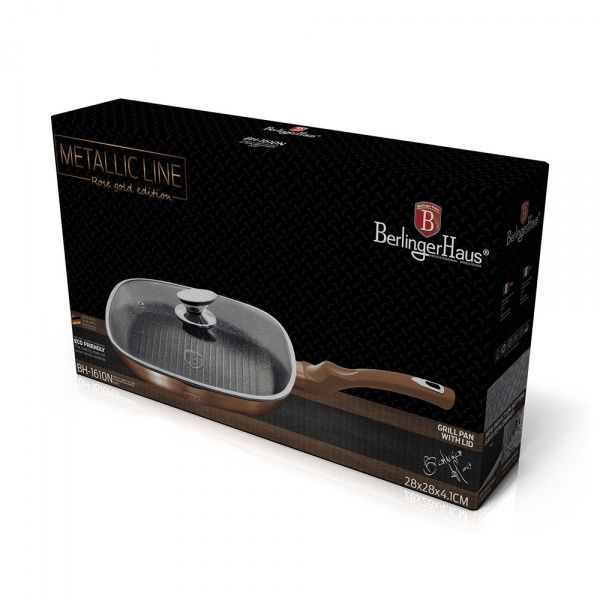 Сковорода-гриль Metallic Line ROSE GOLD Edition 28 см BH 1610N Berlinger