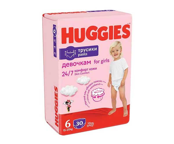 Підгузки-трусики Huggies для дівчаток 6 15-25 кг 30 шт.