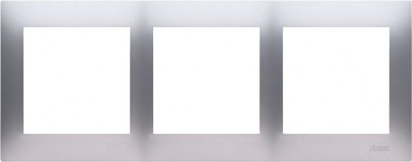 Рамка трехместная Simon Premium универсальная серебряный DR3/43