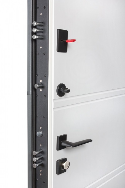 Двері вхідні Булат Cottage 703 Metalic Grey / 237 Вулична Білий атласний грей 2050x950 мм праві