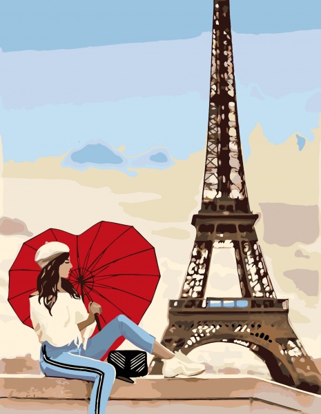 Картина по номерам Мечты о любви. Париж 35x45 см Rosa Start 