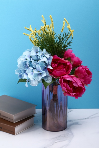 Ваза стеклянная HOFF Giardino 15x20 см 4333 20 см лиловый 