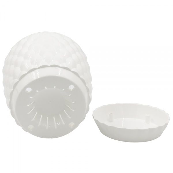 Горщик пластиковий Alyaplastik PINECONE NO:4 круглий 5,6 л білий 