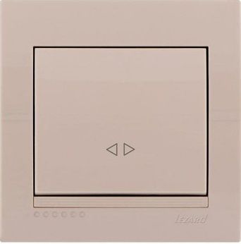 Вимикач перехресний одноклавішний Lezard Deriy без підсвітки 10 А 250В IP20 кремовий