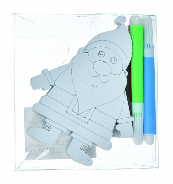 Декорація новорічна для розфарбовування Санта + фломастери D-714472 