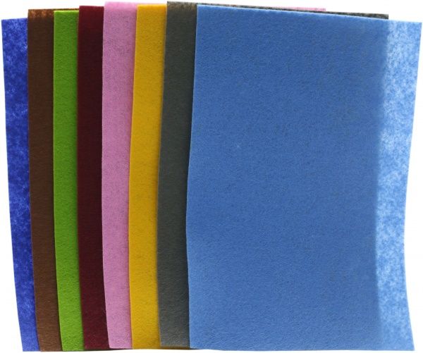 Набор фетра 8 цветов  199419 1 мм, 25x17 см