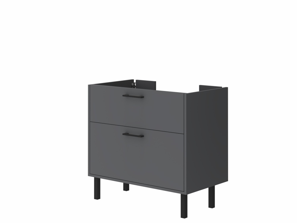 Тумба ЮВЕНТА Afina 80 см антрацит под столешницу или умывальник Piedra 80
