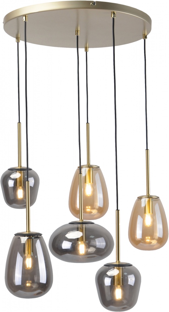Светильник подвесной Sensio Hollywood 6x40 Вт /E14 золото-дымчатый ALB-P00421-E