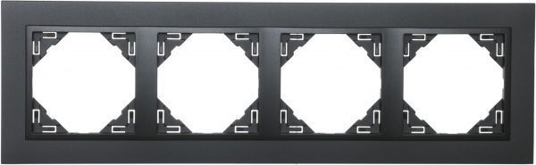 Рамка чотиримісна Efapel Animato Logus універсальна чорний 90940 TRR