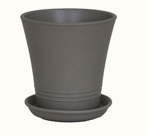 Горщик керамічний Оріана-Запоріжкераміка Модерн крошка круглий 1 л капучино (068-1-021) 