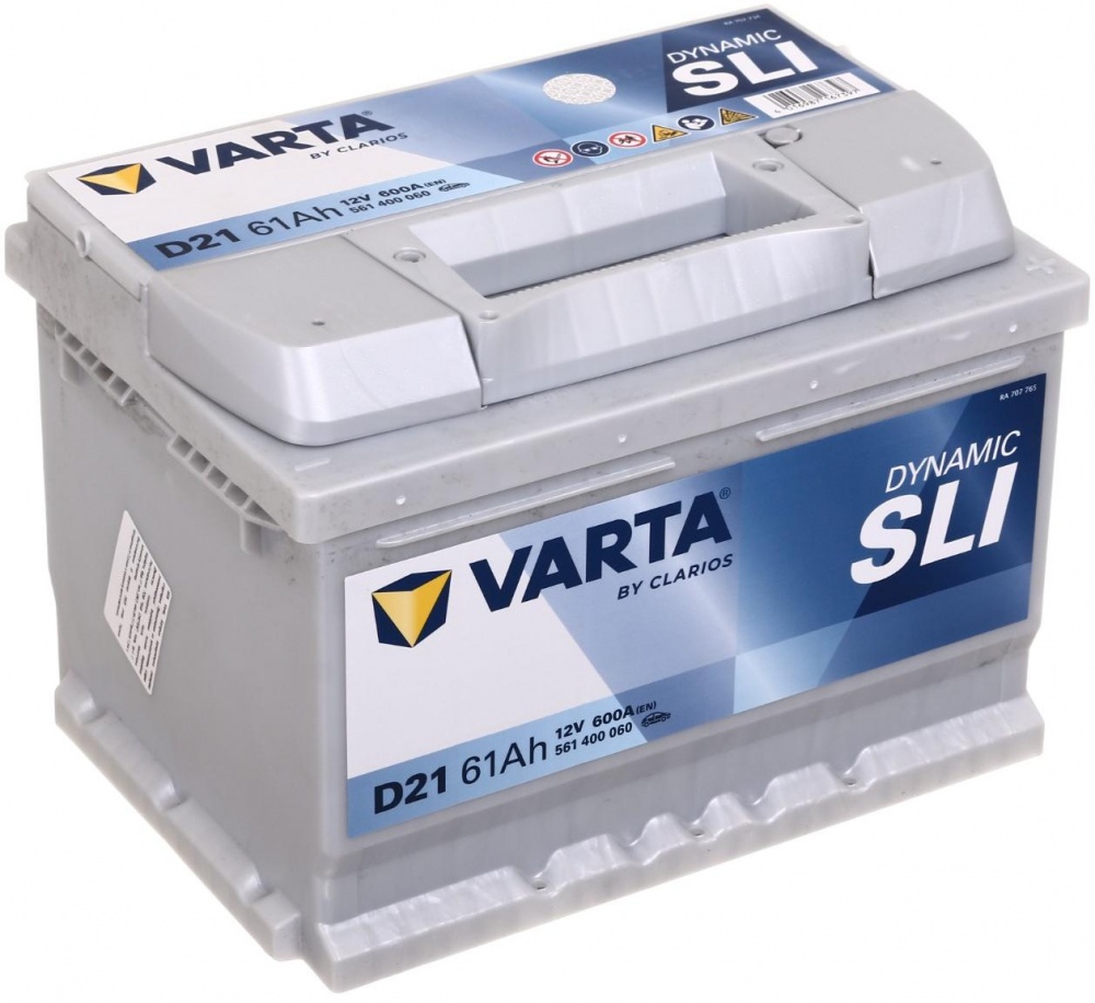 Аккумулятор автомобильный Varta DYNAMIC SLI D21 61Ah 600A 12V «+» справа (561400060)