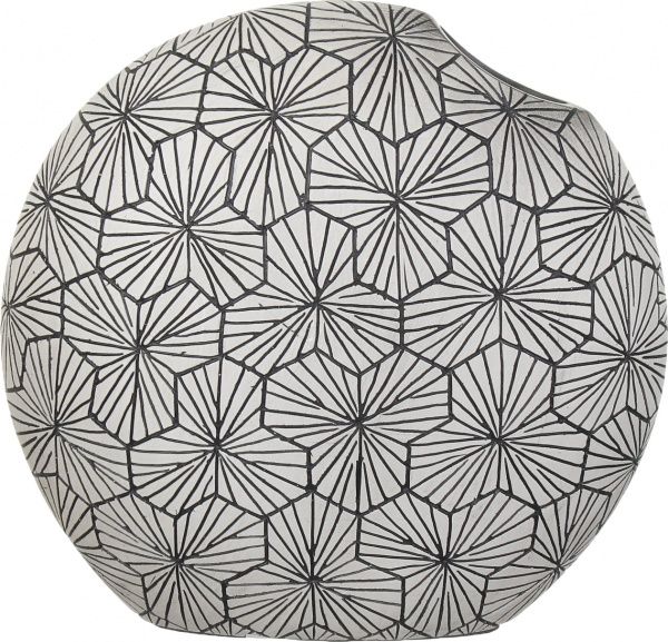 Ваза полирезиновая серая Flower 25х9,5х25 см