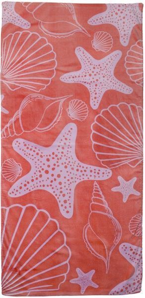 Рушник Мушлі та зірки 75x150 см кораловий 