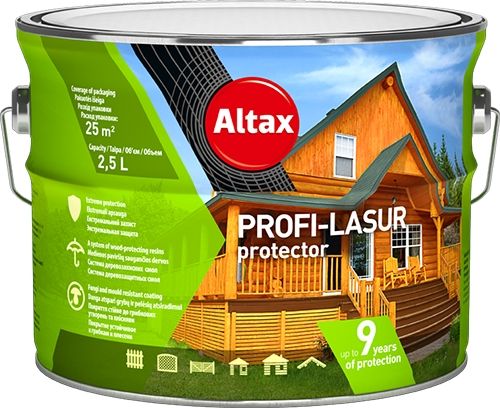 Лазурь Altax PROFI-LASUR protector Каштан мат 2,5 л