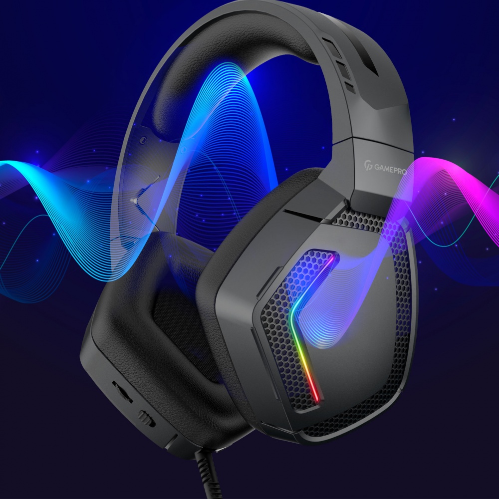 Гарнітура ігрова GamePro HS605 RGB black (HS605)