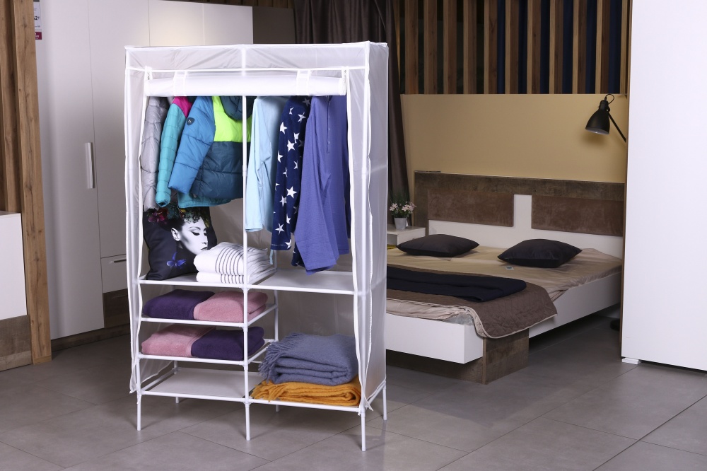 Тканевый шкаф PEVA 1730х1070х450 мм белый