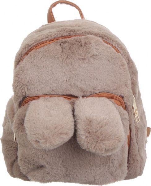 Рюкзак пушистый Soft Touch ушки на магнитах, кофейный