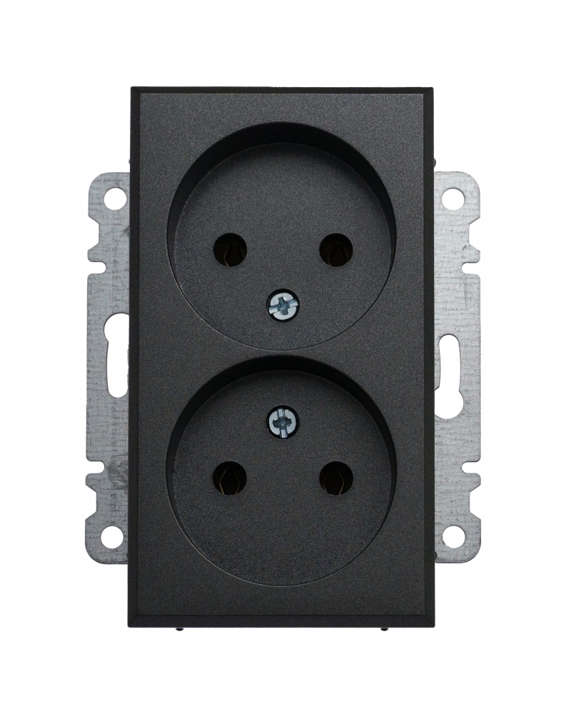 Механізм розетки без заземлення Makel Karea IP20 димчастий 57050017